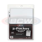Pro 3-Pocket Currency Page (20ct Pack)