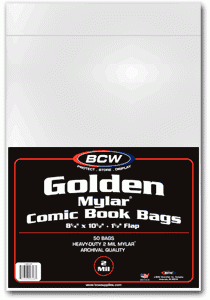Golden Mylar 2 Mil Comic Book Bags