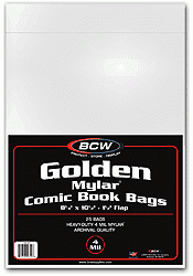 Golden Mylar 4 Mil Comic Book Bags