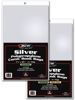 Resealable Thick Silver Comic Book Bag