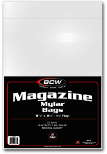 BCW Magazine Mylar Bags 2 Mil